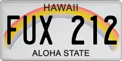 HI license plate FUX212