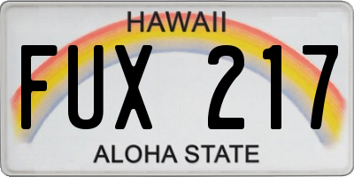 HI license plate FUX217
