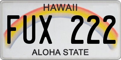HI license plate FUX222