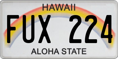 HI license plate FUX224