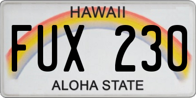 HI license plate FUX230