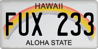 HI license plate FUX233