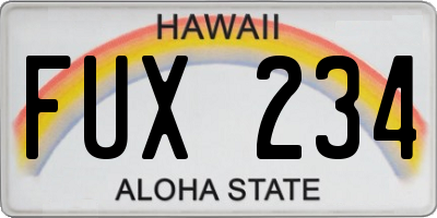 HI license plate FUX234