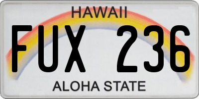 HI license plate FUX236