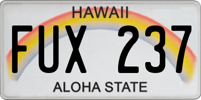 HI license plate FUX237