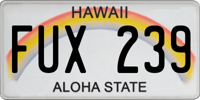 HI license plate FUX239