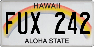 HI license plate FUX242