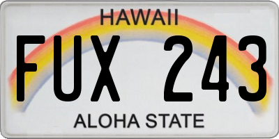 HI license plate FUX243