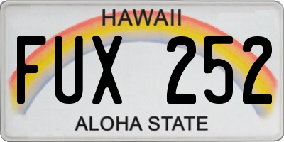 HI license plate FUX252