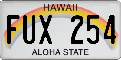 HI license plate FUX254