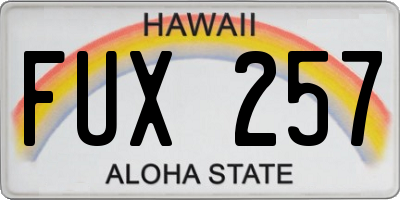 HI license plate FUX257