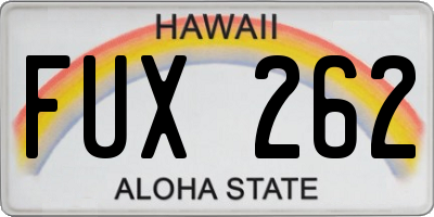 HI license plate FUX262