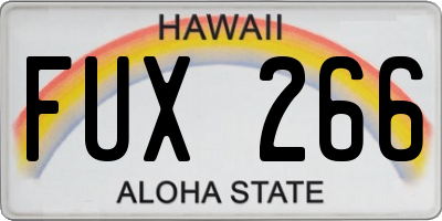HI license plate FUX266
