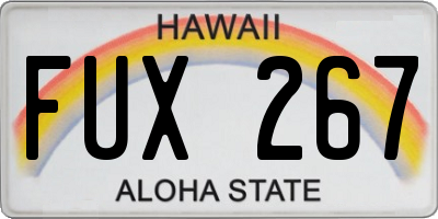 HI license plate FUX267