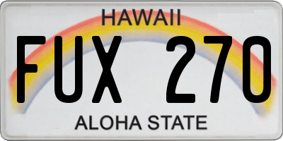 HI license plate FUX270