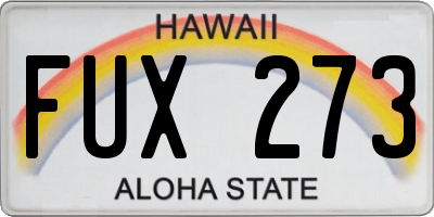 HI license plate FUX273