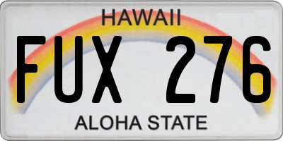 HI license plate FUX276