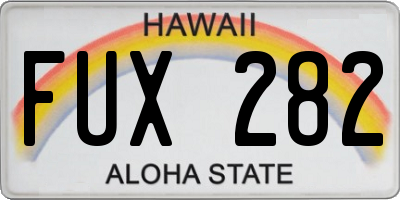 HI license plate FUX282