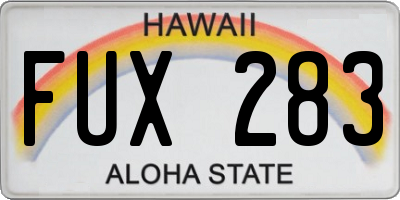 HI license plate FUX283