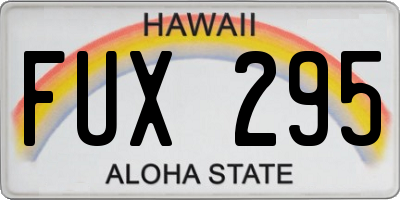HI license plate FUX295