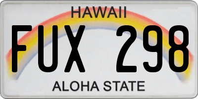 HI license plate FUX298