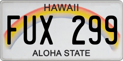 HI license plate FUX299