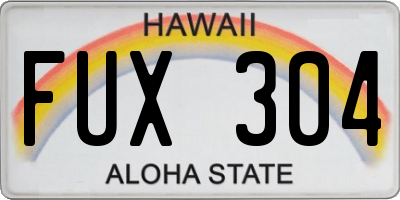HI license plate FUX304