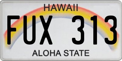 HI license plate FUX313