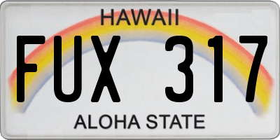 HI license plate FUX317