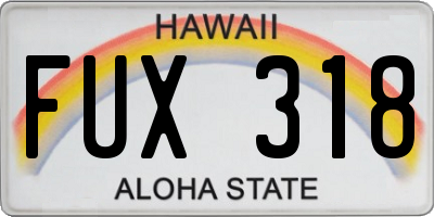HI license plate FUX318
