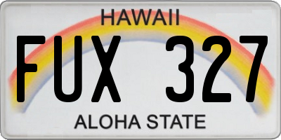 HI license plate FUX327