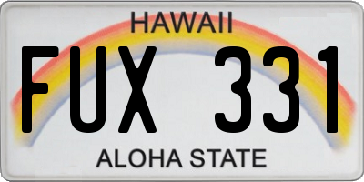 HI license plate FUX331