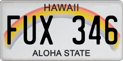 HI license plate FUX346
