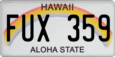 HI license plate FUX359
