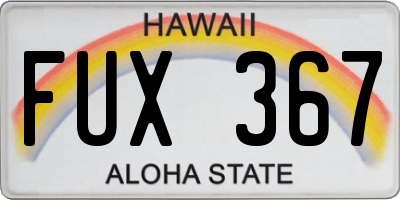 HI license plate FUX367