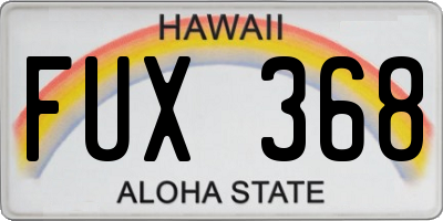 HI license plate FUX368