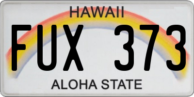 HI license plate FUX373