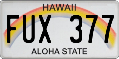 HI license plate FUX377