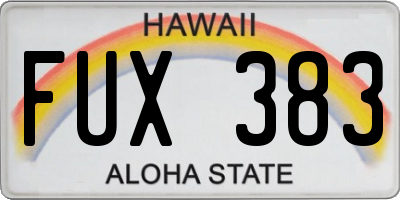 HI license plate FUX383