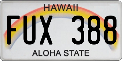 HI license plate FUX388