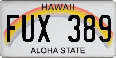 HI license plate FUX389