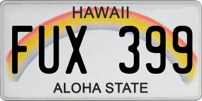 HI license plate FUX399