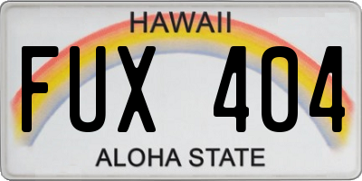 HI license plate FUX404