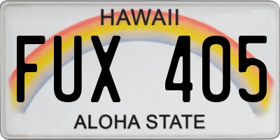 HI license plate FUX405