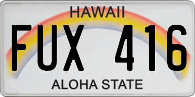 HI license plate FUX416