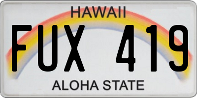 HI license plate FUX419