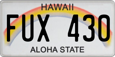 HI license plate FUX430
