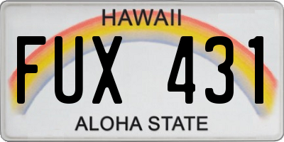HI license plate FUX431