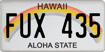 HI license plate FUX435