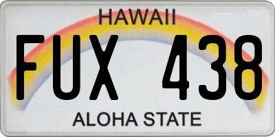 HI license plate FUX438